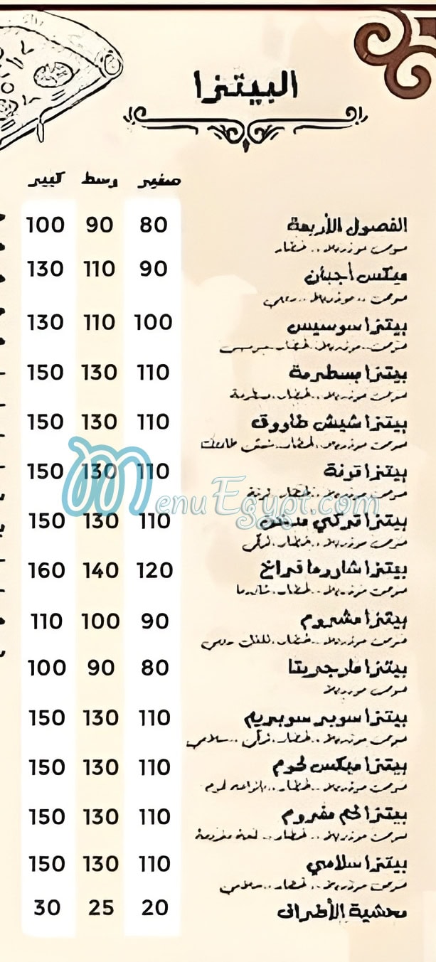 Abou Hussein Elsoury menu page 2 - prices