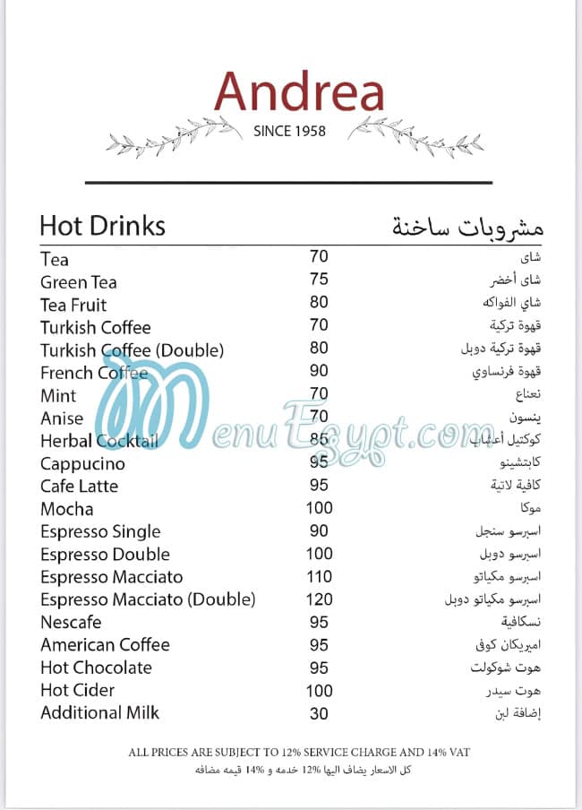 Andrea menu 6