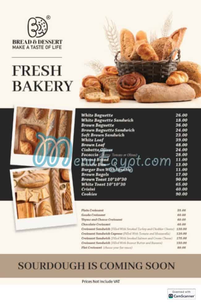 Bread and Dessert menu 12
