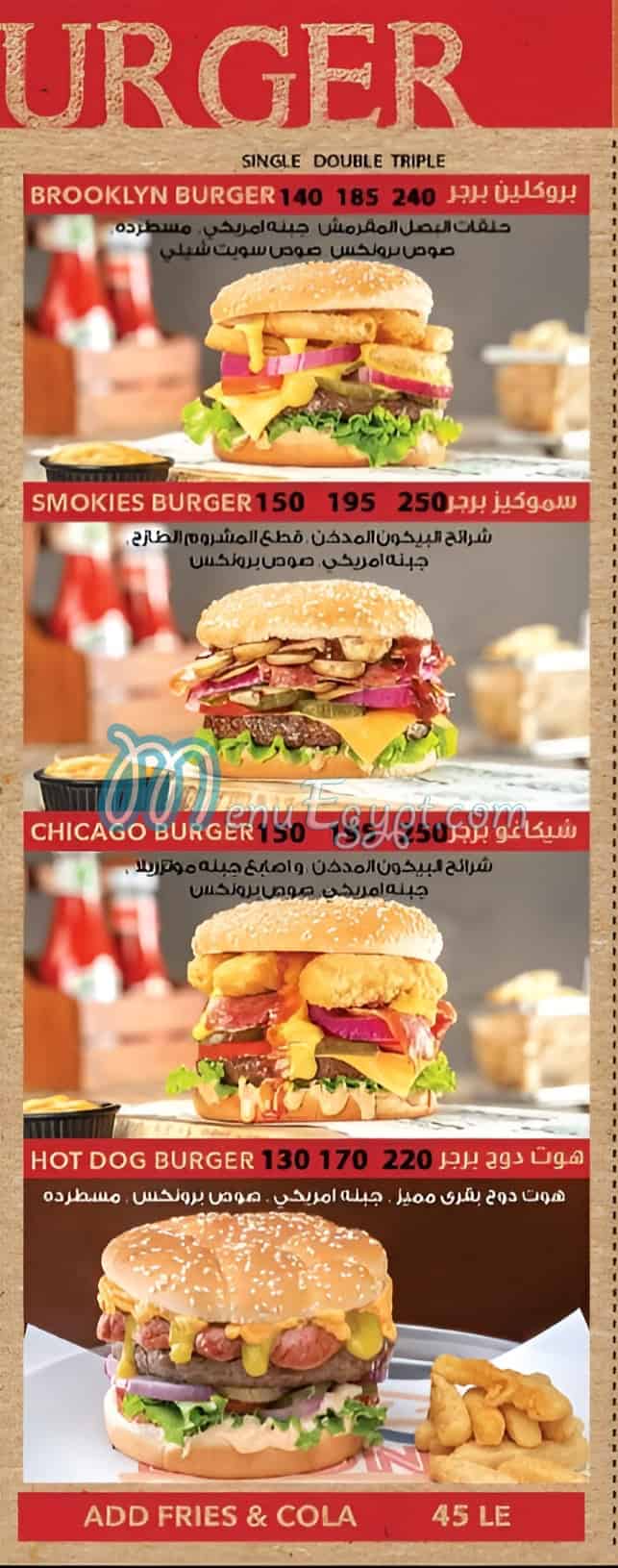 Bronx Burger menu 6
