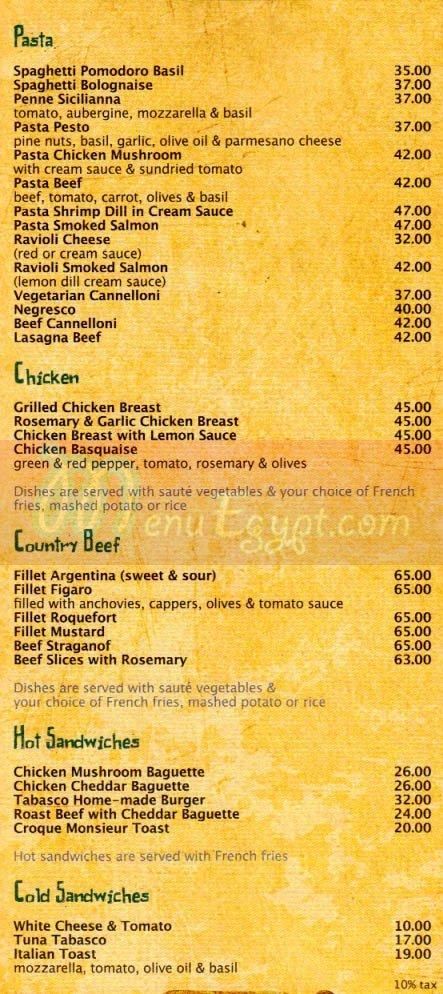 Cafe Tabasco Cafe menu 3