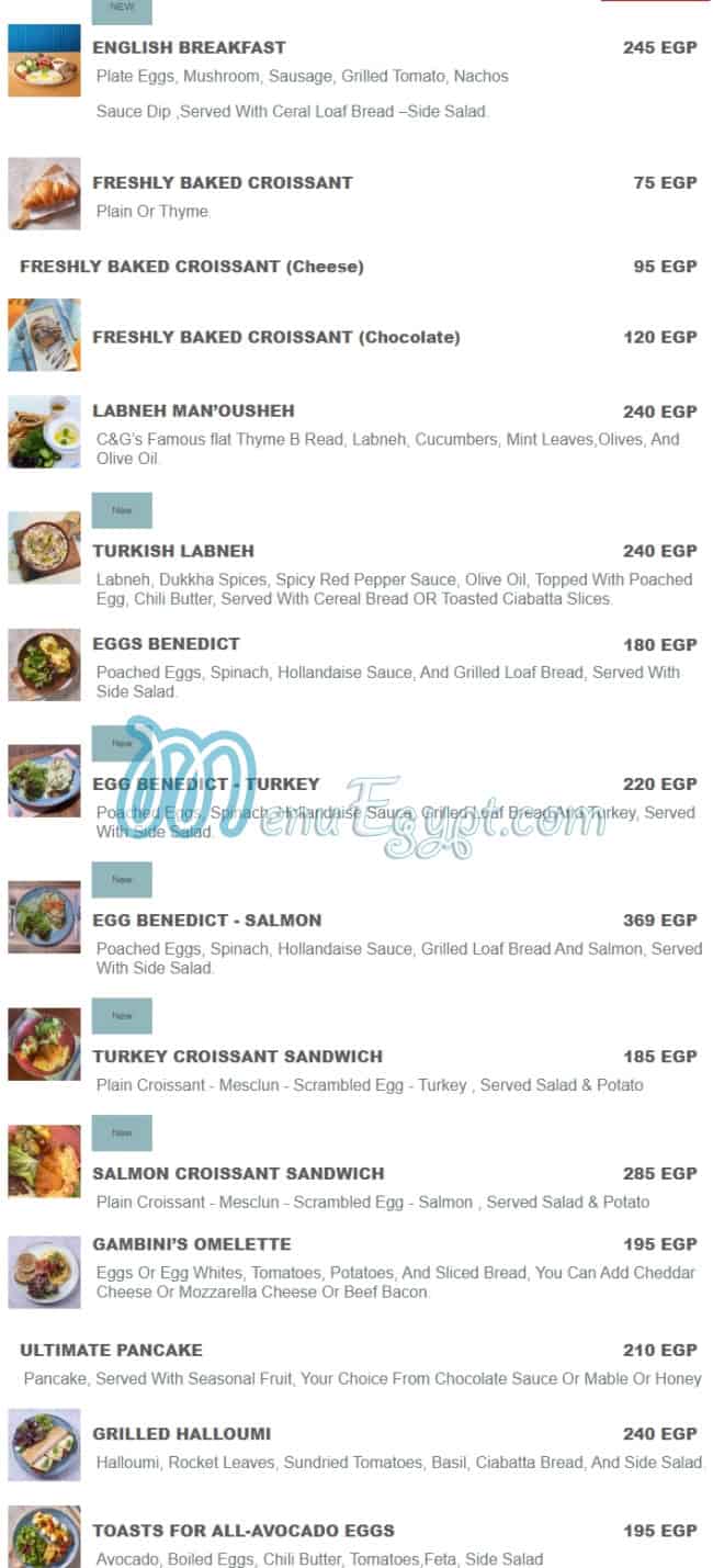 Casper&Gambinis menu 1