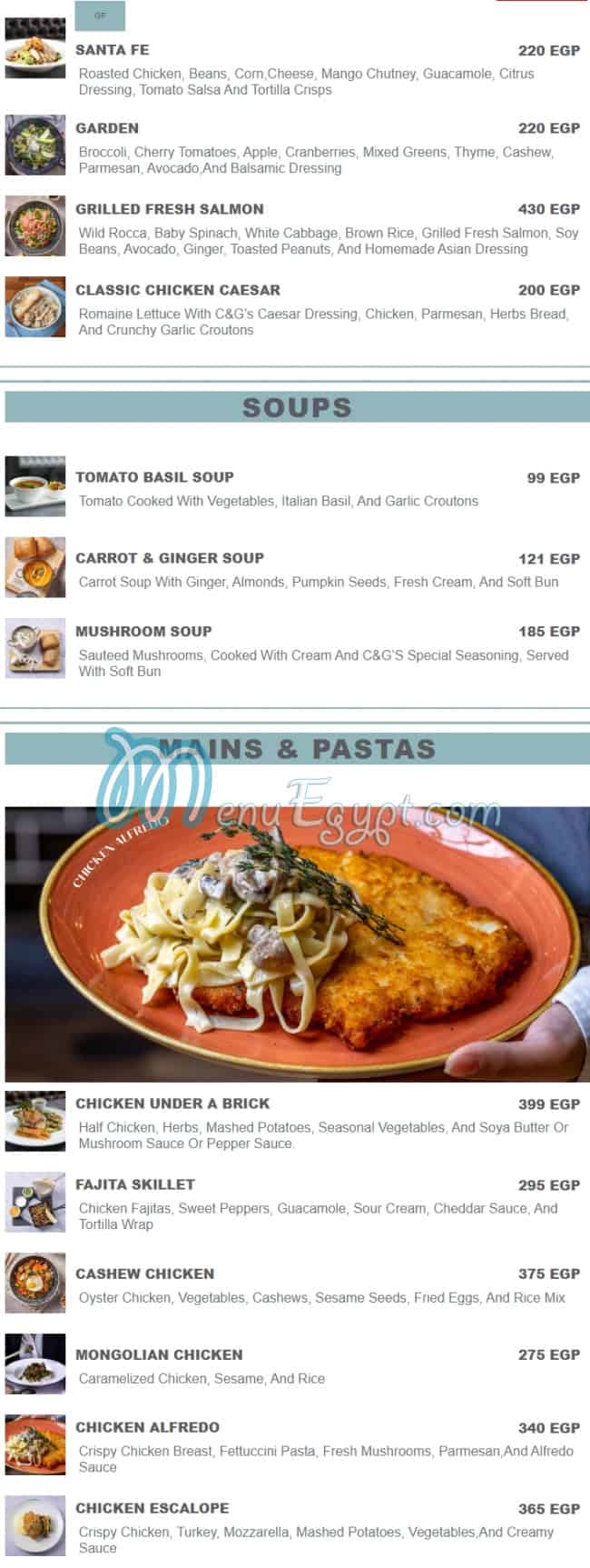 Casper&Gambinis menu 4