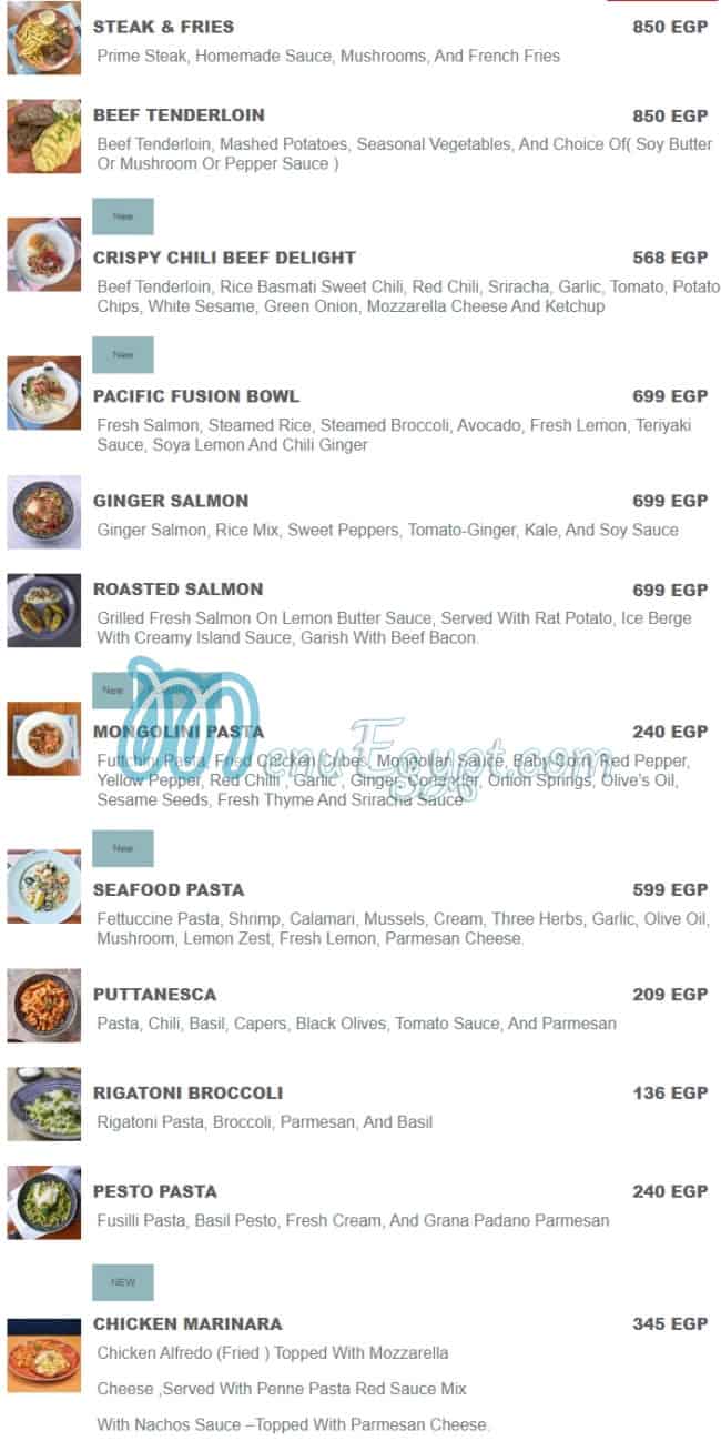 Casper&Gambinis menu 5
