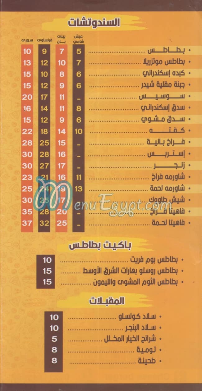 Cheese Burger menu 5