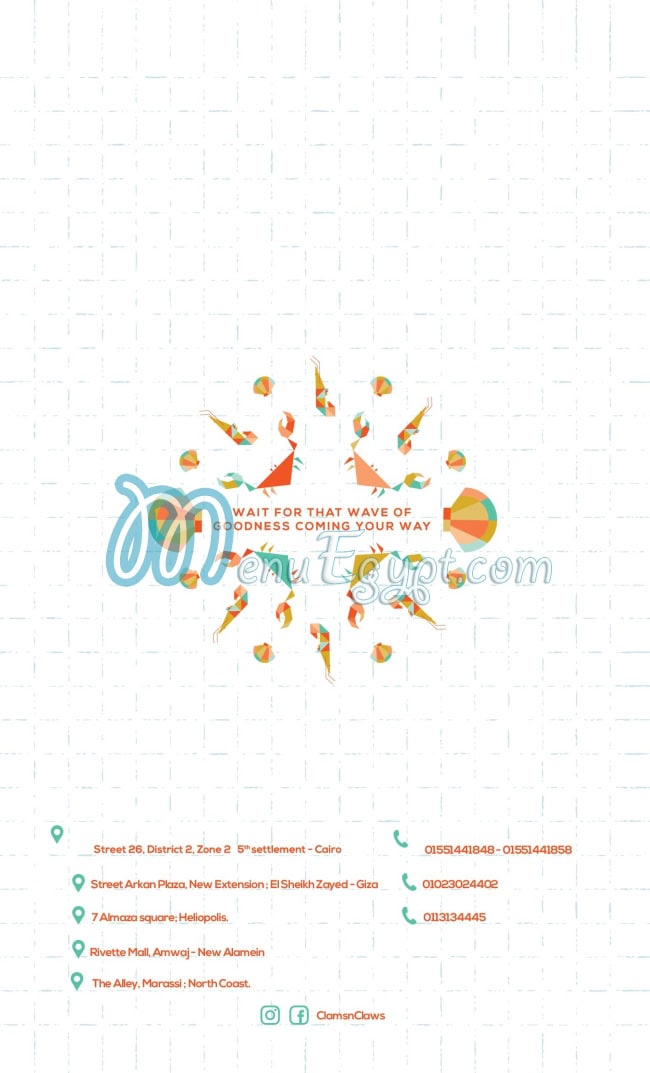 Clams and Claws menu 14