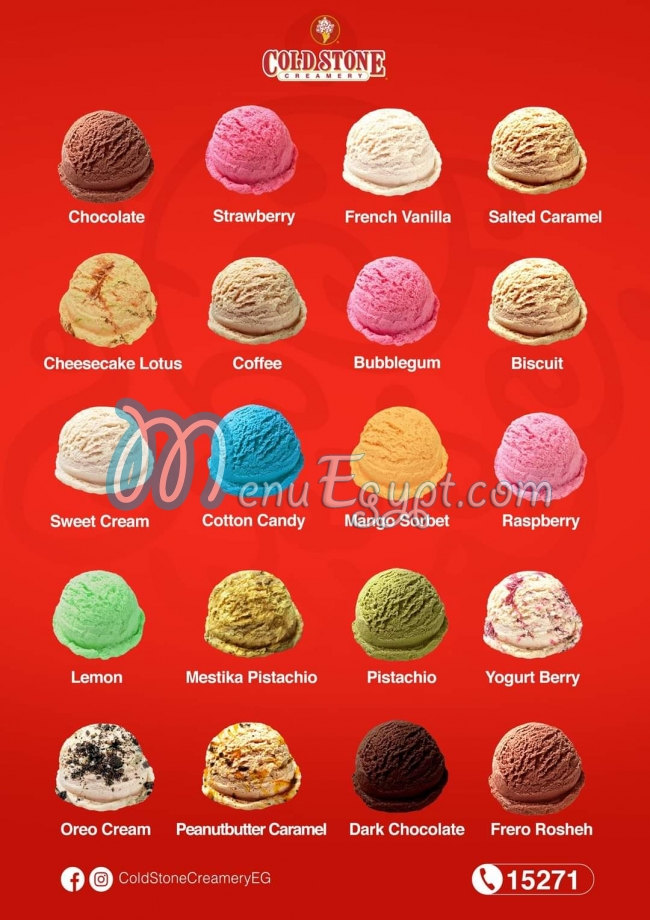 Cold Stone Creamery menu 2