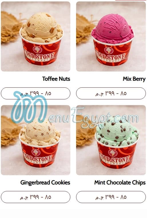 Cold Stone menu 1