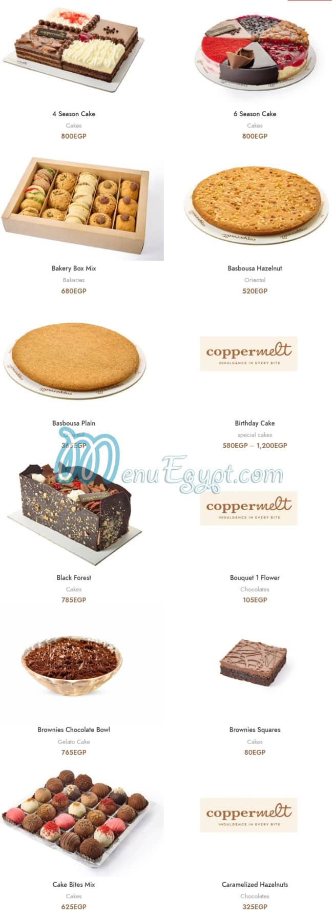 Coppermelt menu 10