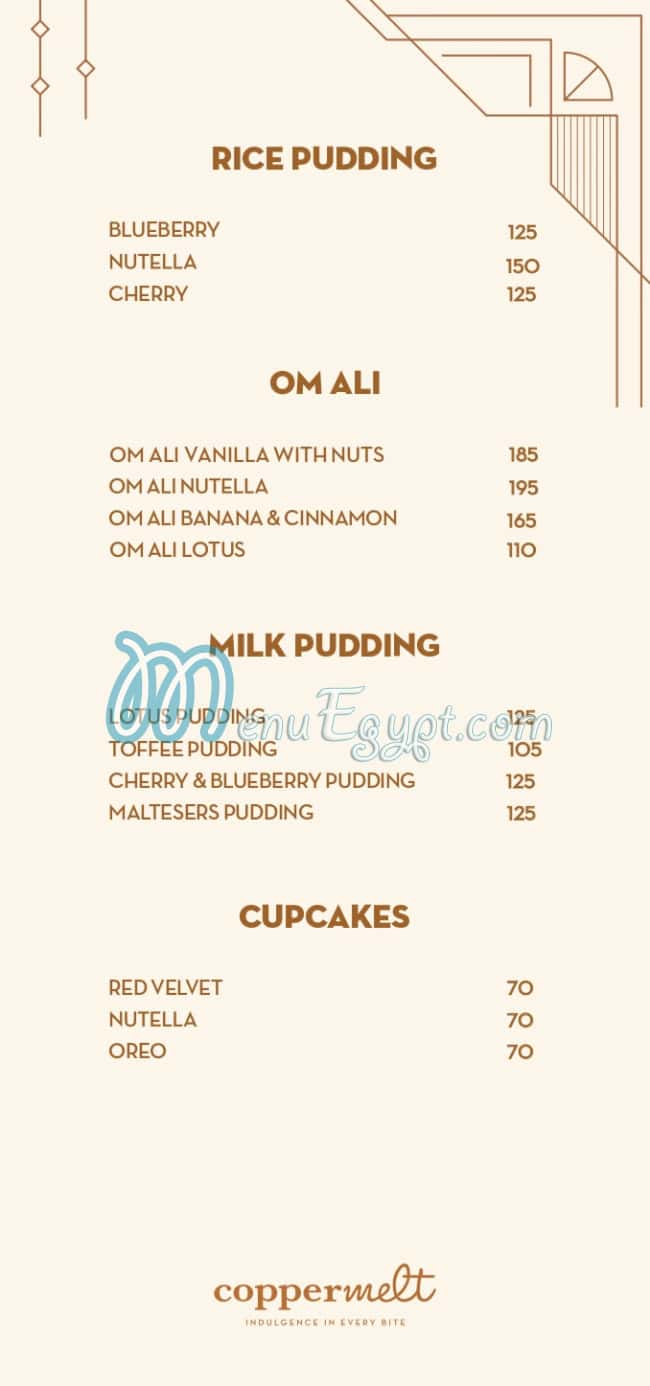 Coppermelt menu 4
