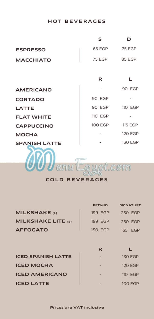 منيو دولاتو جيلاتيريا صفحة 11 - الأسعار