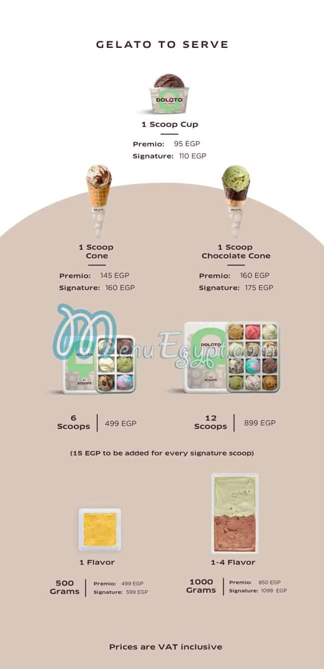 منيو دولاتو جيلاتيريا صفحة 2 - الأسعار