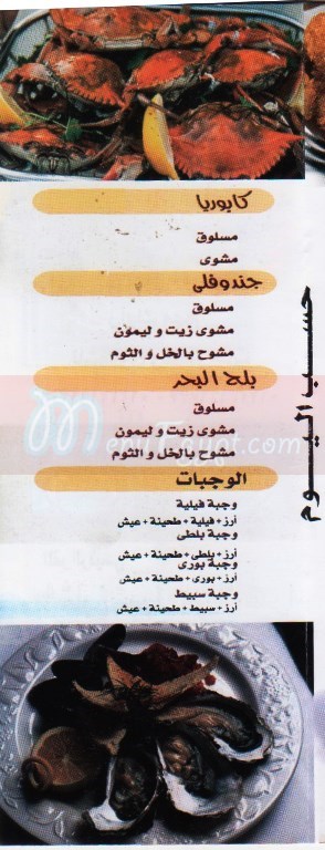 El Amir Center For Fish menu 1