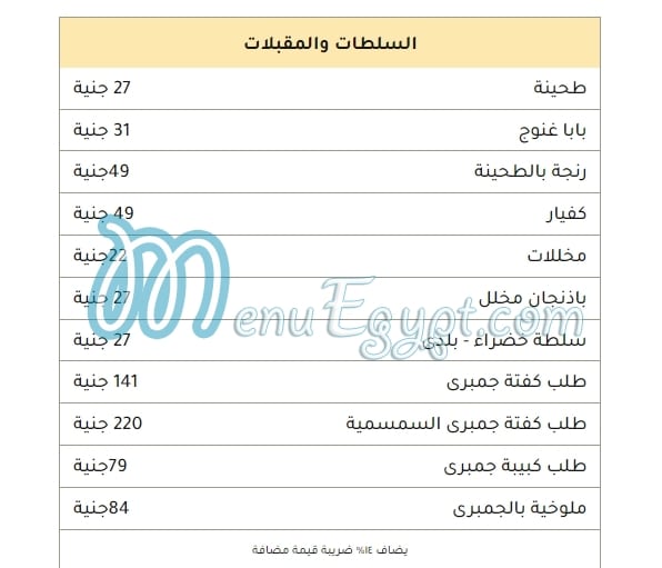El Smsmya menu 1