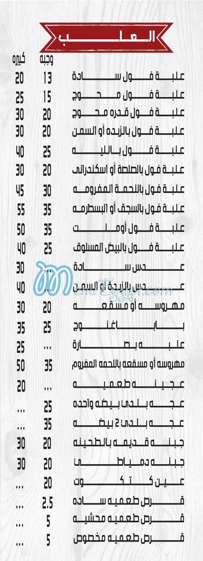 Elshabrawy Maadi menu page 18 - prices