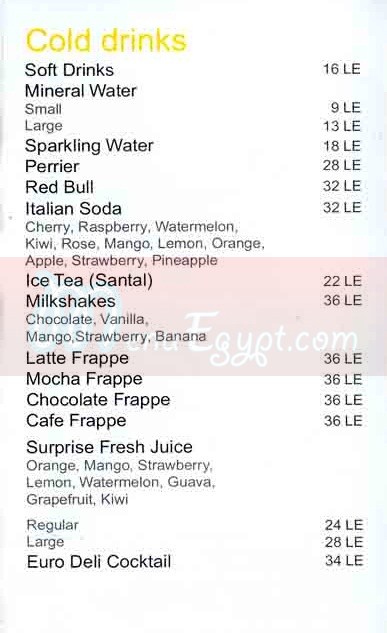 منيو يورو ديلى صفحة 10 - الأسعار