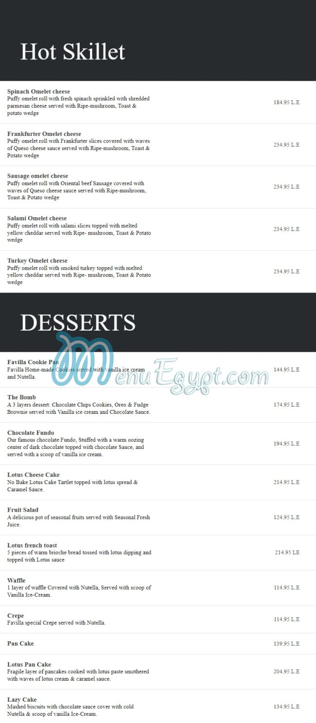 Favilla Lounge menu 3