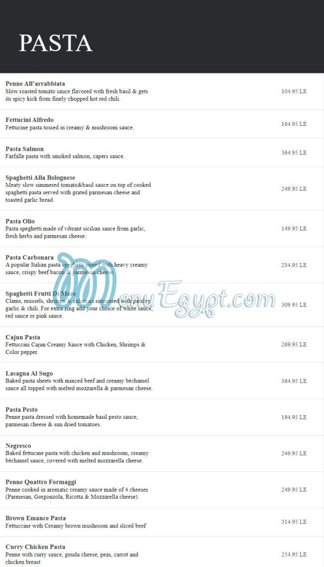 Favilla Lounge menu 9