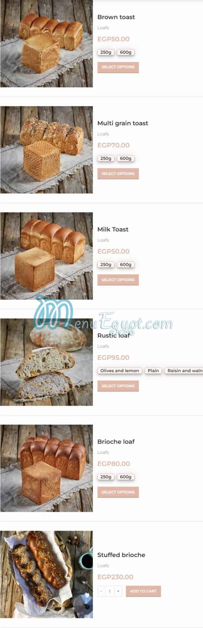 fornalia Food products menu 2