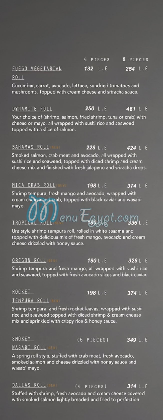 Fuego Grill and Sushi Bar menu 14