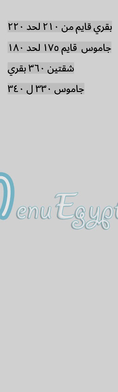 منيو جزارة وحواوشي الزيني العالميه صفحة 5 - الأسعار