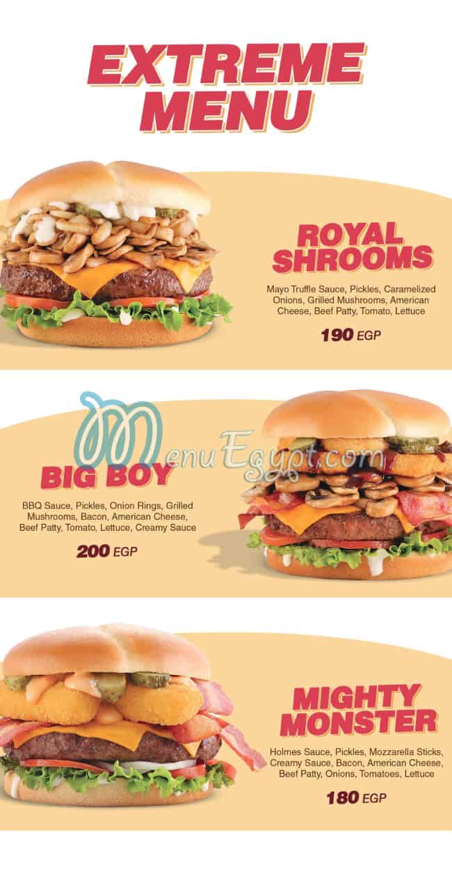 Holmes Burger menu 2