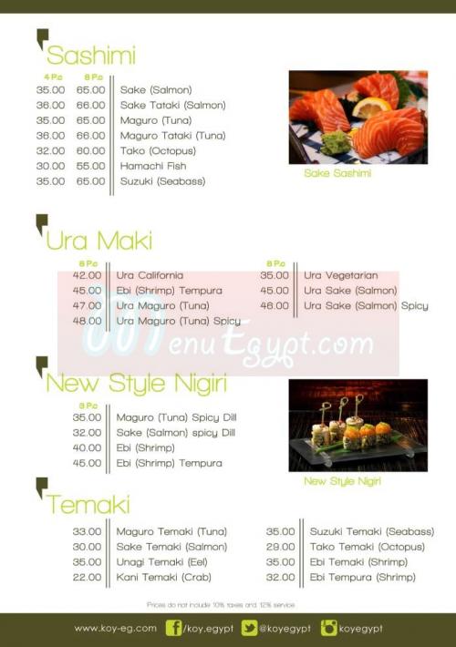 KOY Lounge & Restaurant menu 13