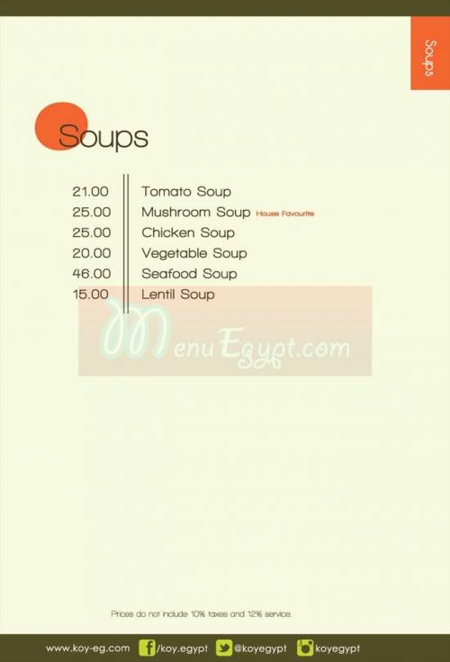 KOY Lounge & Restaurant menu 3