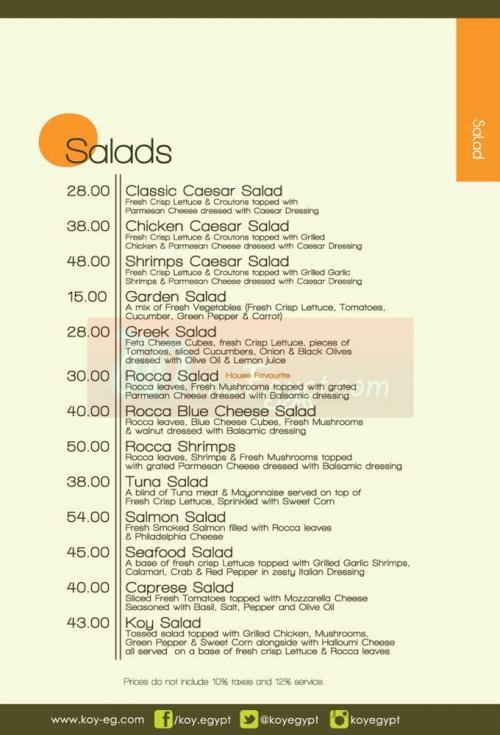 KOY Lounge & Restaurant menu 4