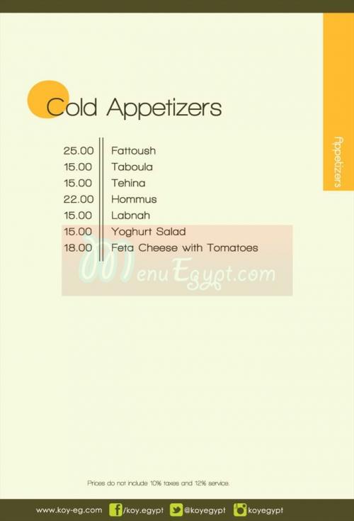 KOY Lounge & Restaurant menu 6