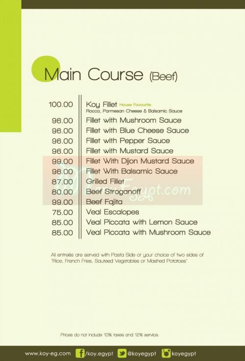 KOY Lounge & Restaurant menu 7
