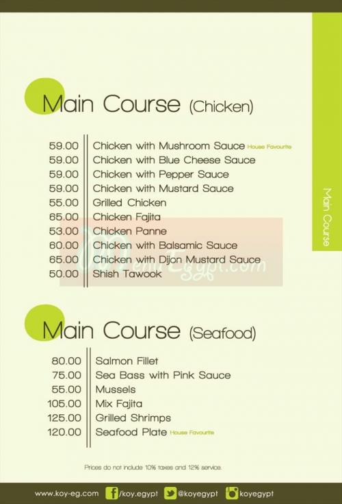 KOY Lounge & Restaurant menu 8
