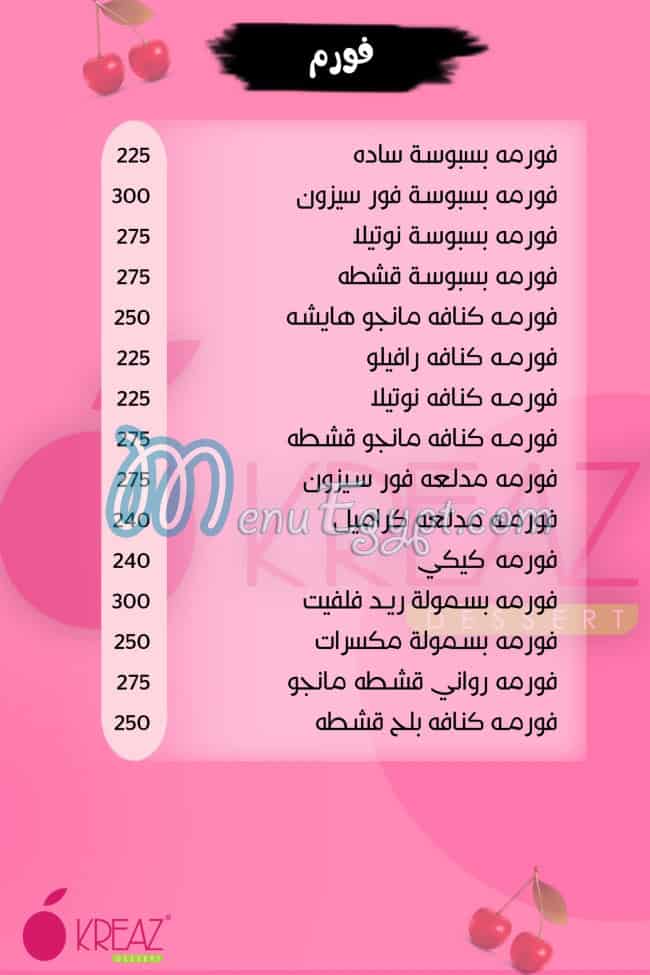 Kreaz menu 4