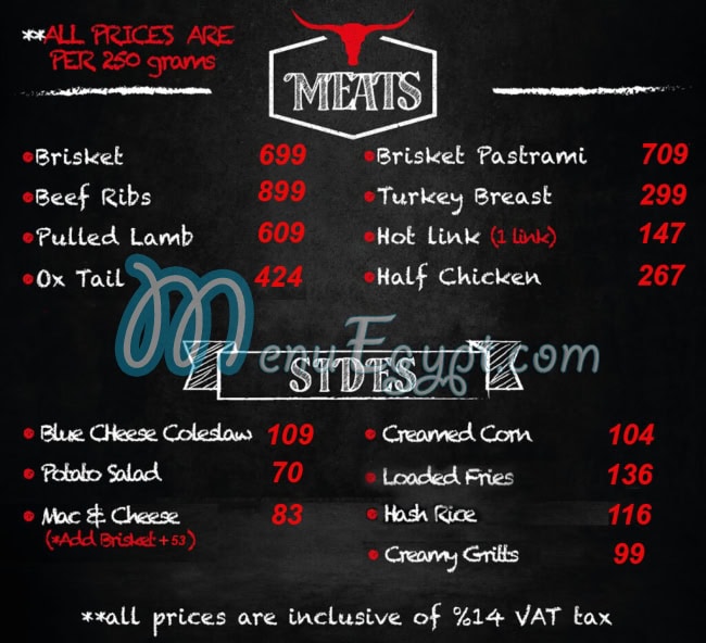 Longhorn Texas BBQ menu 1