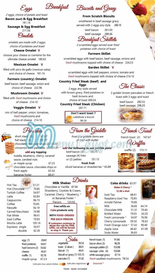 Lucilles menu 3