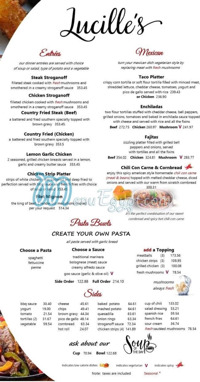 Lucilles menu 4