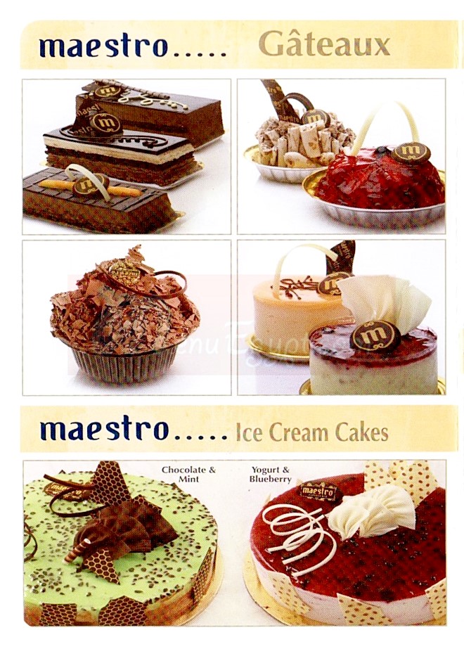 Maestro Patisserie menu 1