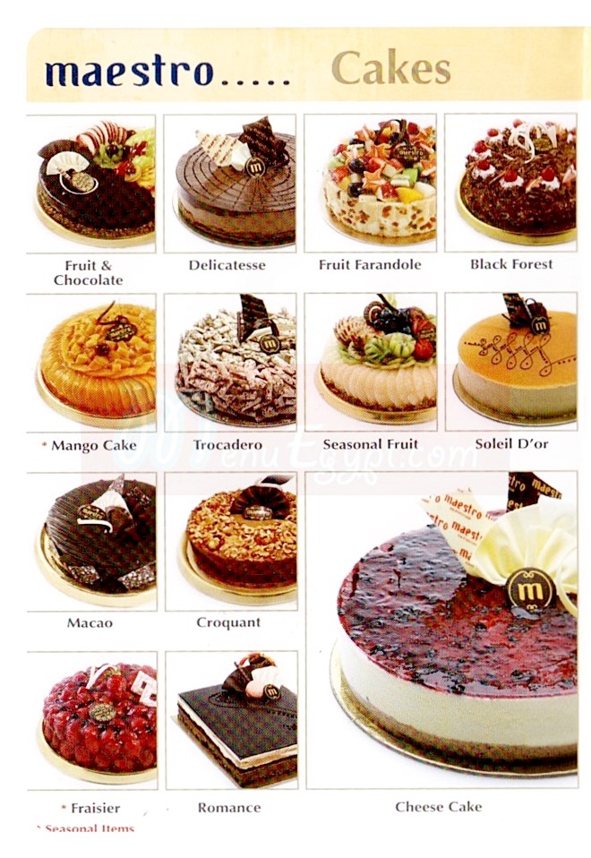 Maestro Patisserie menu 3