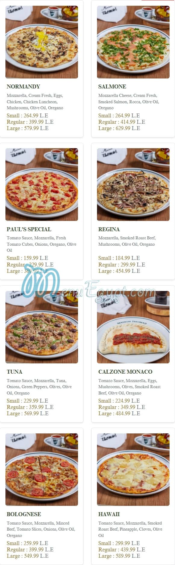 Maison Thomas menu 3