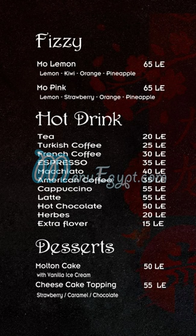 Mo Sushi menu page 14 - prices