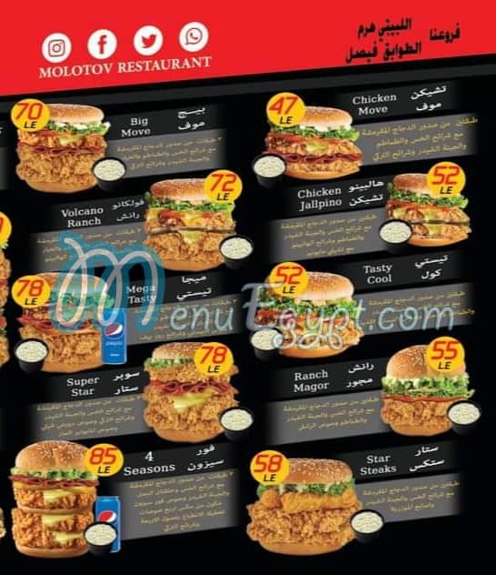 Molotov Fried Chicken and Burger menu 1