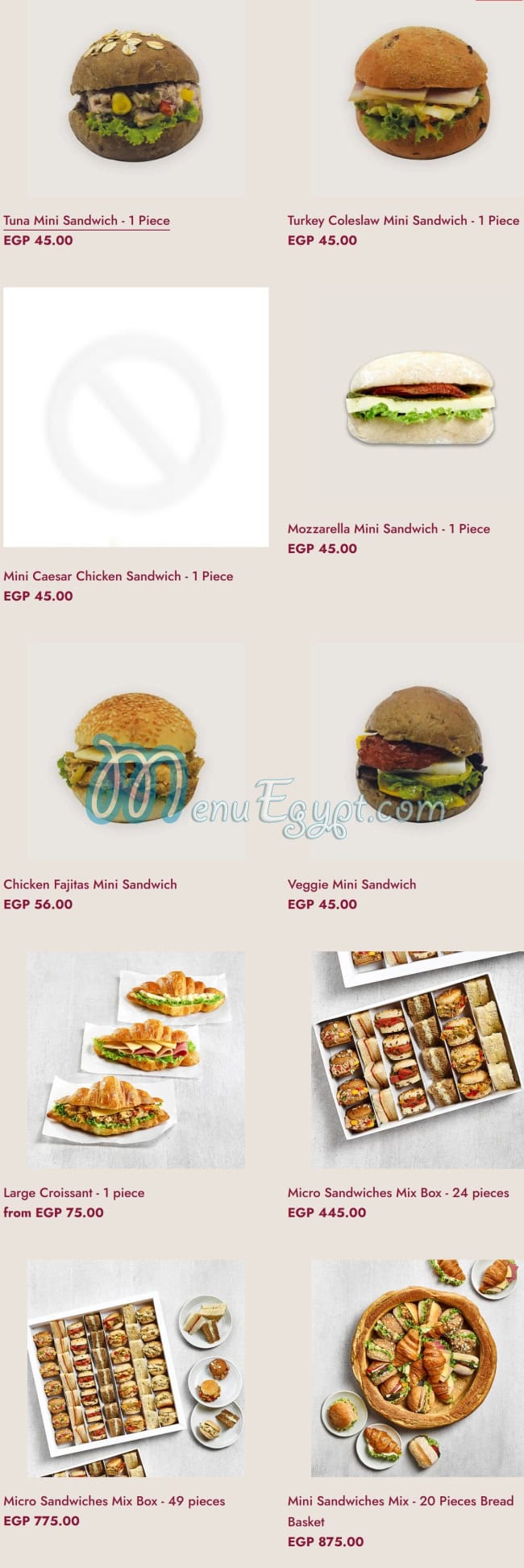 Mr Baker menu 7