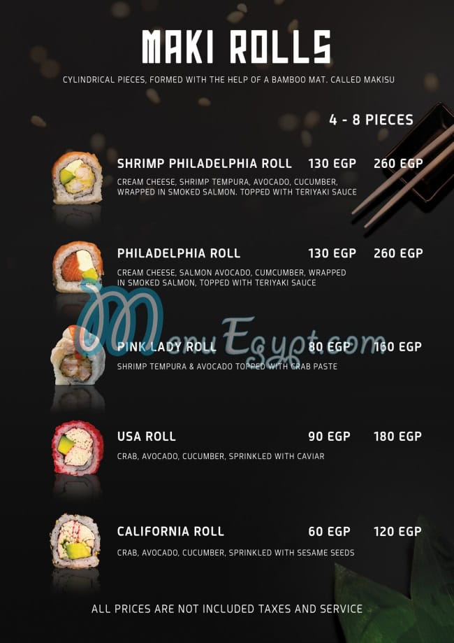 منيو ناغويا سوشي صفحة 18 - الأسعار
