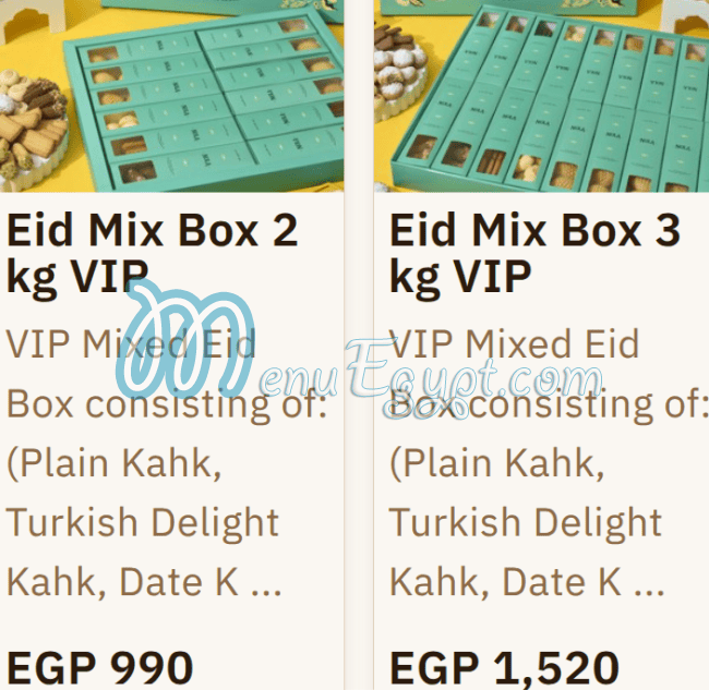 Nola Cupcakes menu page 3 - prices