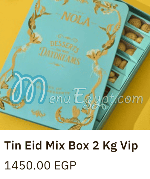 Nola Cupcakes menu page 7 - prices