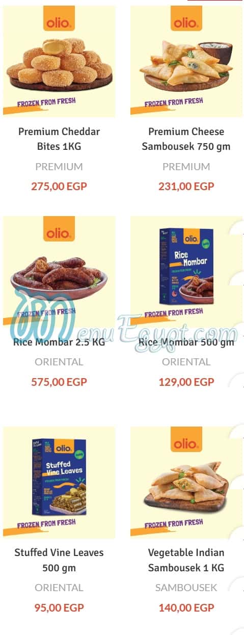Olio Food products menu 6