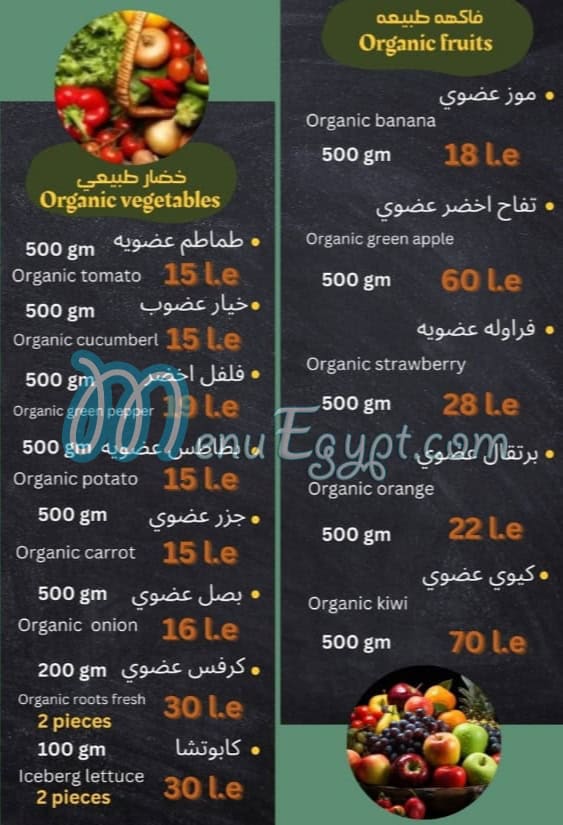 منيو طعام عضوي فقط صفحة 1 - الأسعار