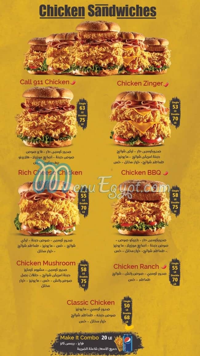 Panko Fried Chicken and Burger menu 2