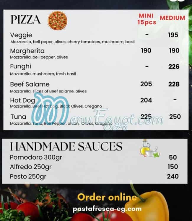 Pasta Fresca menu 1