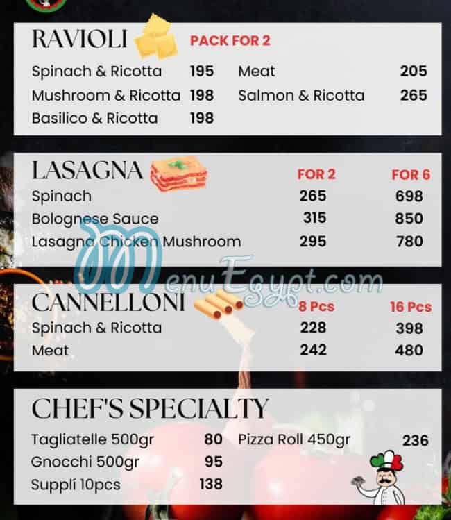 Pasta Fresca menu 2
